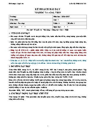 Kế hoạch bài dạy Âm nhạc 1 - Tuần 5 - Tổ quốc ta. Cao, thấp - Năm học 2026-2027 (Tích hợp Năng lực số và AI)