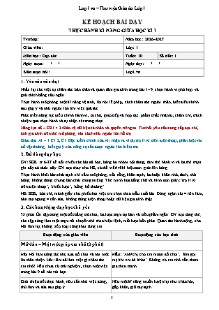 Kế hoạch bài dạy Đạo Đức 1 - Tuần 10 - Thực hành kĩ năng giữa học kì I 2026-2027 (Tích hợp Năng lực số và AI)