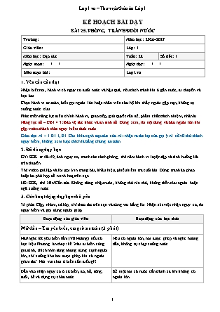 Kế hoạch bài dạy Đạo Đức 1 - Tuần 28 - Bài 25. Phòng, tránh đuối nước 2026-2027 (Tích hợp Năng lực số và AI)
