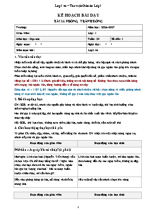 Kế hoạch bài dạy Đạo Đức 1 - Tuần 29 - Bài 26. Phòng, tránh bỏng 2026-2027 (Tích hợp Năng lực số và AI)