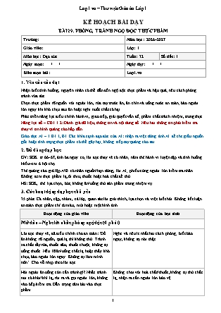 Kế hoạch bài dạy Đạo Đức 1 - Tuần 32 - Bài 29. Phòng, tránh ngộ độc thực phẩm 2026-2027 (Tích hợp Năng lực số và AI)