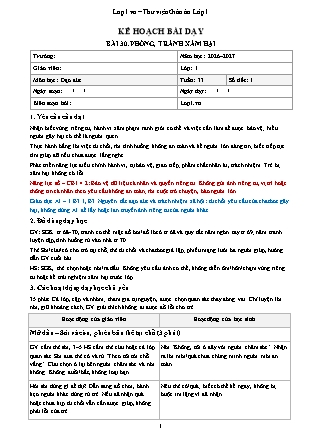 Kế hoạch bài dạy Đạo Đức 1 - Tuần 33 - Bài 30. Phòng, tránh xâm hại 2026-2027 (Tích hợp Năng lực số và AI)