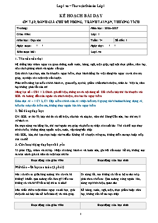 Kế hoạch bài dạy Đạo Đức 1 - Tuần 34 - Ôn tập, đánh giá chủ đề phòng, tránh tai nạn, thương 2026-2027 (Tích hợp Năng lực số và AI)