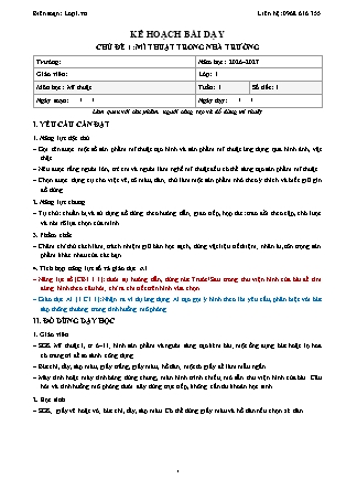 Kế hoạch bài dạy Mĩ thuật 1 - Tuần 1 - Chủ đề 1. Mĩ thuật trong nhà trường - Tiết 1. Làm quen với sản phẩm, người sáng tạo và đồ dùng mĩ thuật - Năm học 2026-2027 (Tích hợp Năng lực số và AI)