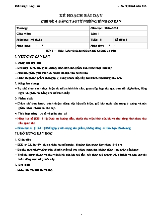 Kế hoạch bài dạy Mĩ thuật 1 - Tuần 11 - Chủ đề 4. Sáng tạo từ những hình cơ bản - Tiết 3. Thảo luận và hoàn thiện tranh từ hình cơ bản - Năm học 2026-2027 (Tích hợp Năng lực số và AI)