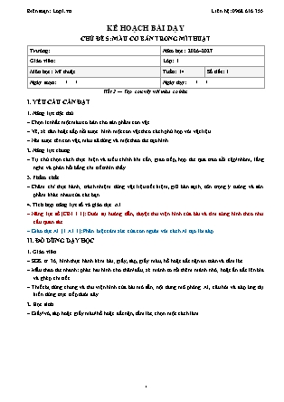 Kế hoạch bài dạy Mĩ thuật 1 - Tuần 14 - Chủ đề 5. Màu cơ bản trong mĩ thuật - Tiết 2. Tạo con vật với màu cơ bản - Năm học 2026-2027 (Tích hợp Năng lực số và AI)