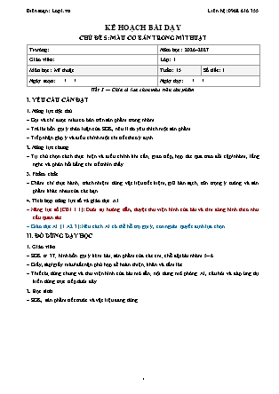 Kế hoạch bài dạy Mĩ thuật 1 - Tuần 15 - Chủ đề 5. Màu cơ bản trong mĩ thuật - Tiết 3. Chia sẻ lựa chọn màu trên sản phẩm - Năm học 2026-2027 (Tích hợp Năng lực số và AI)