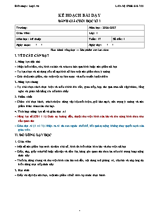 Kế hoạch bài dạy Mĩ thuật 1 - Tuần 17 - Đánh giá cuối học kì I - Thực hành tổng hợp. Sản phẩm em lựa chọn - Năm học 2026-2027 (Tích hợp Năng lực số và AI)