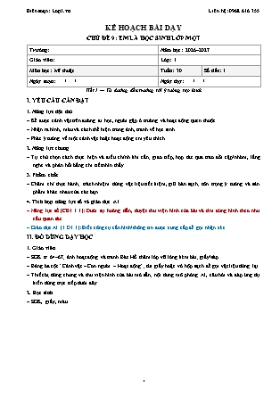 Kế hoạch bài dạy Mĩ thuật 1 - Tuần 30 - Chủ đề 9. Em là học sinh lớp một - Tiết 1. Từ đường đến trường tới ý tưởng tạo hình - Năm học 2026-2027 (Tích hợp Năng lực số và AI)