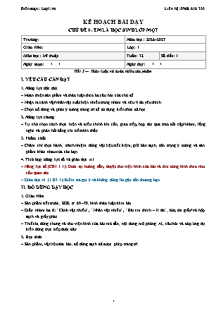 Kế hoạch bài dạy Mĩ thuật 1 - Tuần 32 - Chủ đề 9. Em là học sinh lớp một - Tiết 3. Thảo luận và hoàn thiện sản phẩm - Năm học 2026-2027 (Tích hợp Năng lực số và AI)