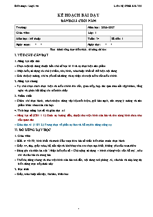 Kế hoạch bài dạy Mĩ thuật 1 - Tuần 34 - Đánh giá cuối năm - Thực hành tổng hợp kiến thức, kĩ năng đã học - Năm học 2026-2027 (Tích hợp Năng lực số và AI)