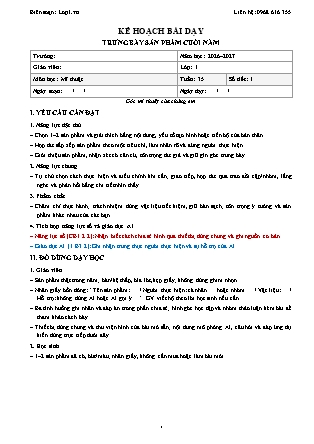 Kế hoạch bài dạy Mĩ thuật 1 - Tuần 35 - Trưng bày sản phẩm cuối năm - Góc mĩ thuật của chúng em - Năm học 2026-2027 (Tích hợp Năng lực số và AI)
