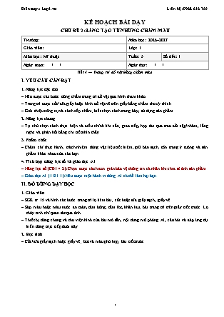 Kế hoạch bài dạy Mĩ thuật 1 - Tuần 5 - Chủ đề 2. Sáng tạo từ những chấm màu - Tiết 4. Trang trí đồ vật bằng chấm màu - Năm học 2026-2027 (Tích hợp Năng lực số và AI)