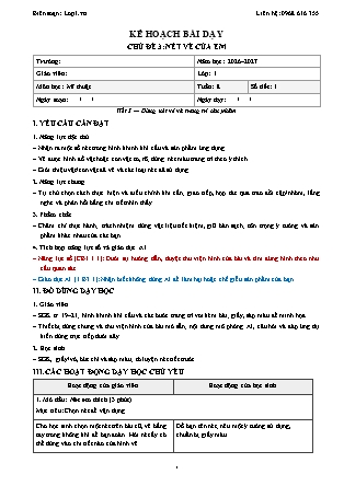 Kế hoạch bài dạy Mĩ thuật 1 - Tuần 8 - Chủ đề 3. Nét vẽ của em - Tiết 3. Dùng nét vẽ và trang trí sản phẩm - Năm học 2026-2027 (Tích hợp Năng lực số và AI)