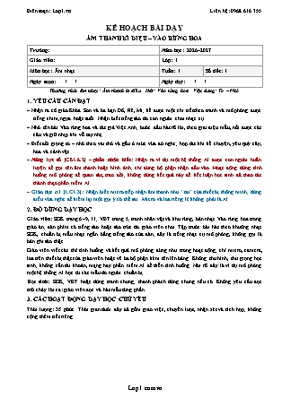 Kế hoạch bài dạy môn Âm Nhạc 1 năm học 2026-2027 cả năm (Tích hợp Năng lực số và AI)