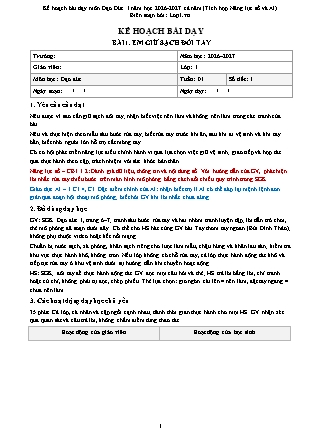 Kế hoạch bài dạy môn Đạo Đức 1 năm học 2026-2027 cả năm (Tích hợp Năng lực số và AI)