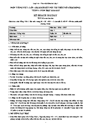 Kế hoạch bài dạy Tiếng Việt 1 - Tuần 9 - 2026-2027 (Tích hợp Năng lực số và AI)