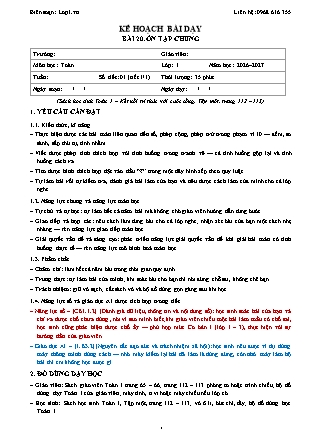 Kế hoạch bài dạy Toán 1 - Bài 20. Ôn tập chung - Năm học 2026-2027 (Tích hợp Năng lực số và AI)