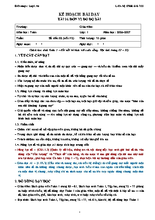 Kế hoạch bài dạy Toán 1 - Bài 26. Đơn vị đo độ dài - Năm học 2026-2027 (Tích hợp Năng lực số và AI)