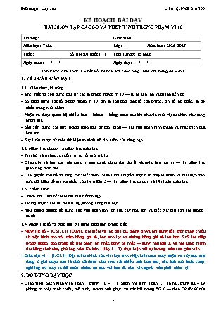 Kế hoạch bài dạy Toán 1 - Bài 38. Ôn tập các số và phép tính trong phạm vi 10 - Năm học 2026-2027 (Tích hợp Năng lực số và AI)