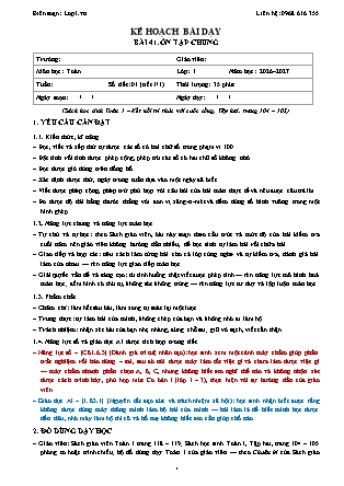 Kế hoạch bài dạy Toán 1 - Bài 41. Ôn tập chung - Năm học 2026-2027 (Tích hợp Năng lực số và AI)