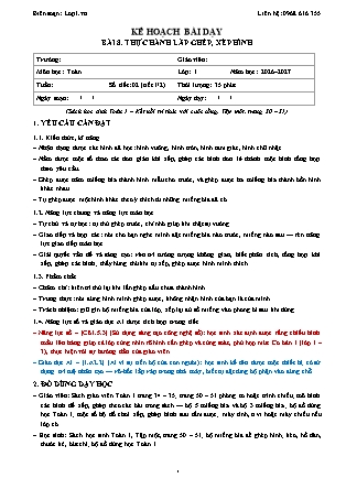 Kế hoạch bài dạy Toán 1 - Bài 8. Thực hành lắp ghép, xếp hình - Năm học 2026-2027 (Tích hợp Năng lực số và AI)